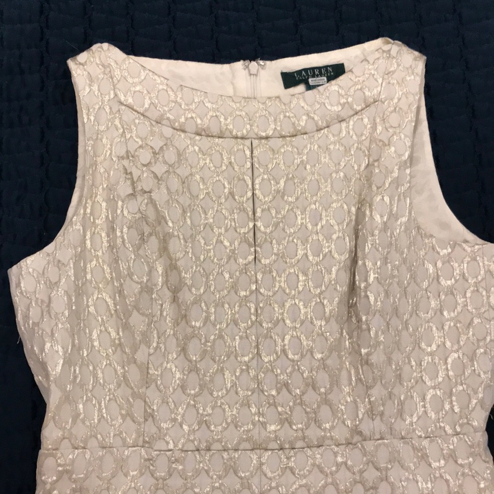 Ralph Lauren gold and cream peplum dress - Picture 5 of 5